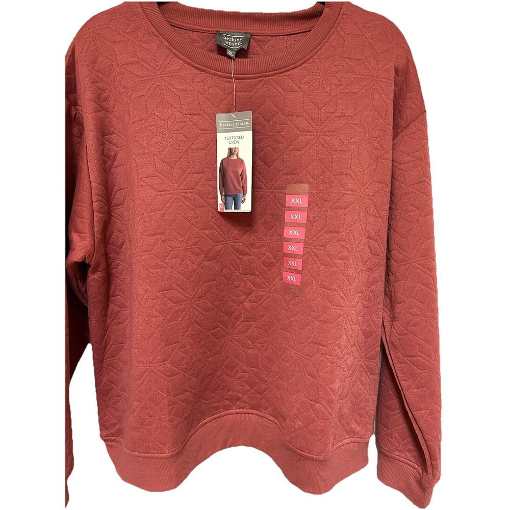 Berkley Jensen Women's Textured Pullover Maroon Size XXL 2 Available Bundle & Sa